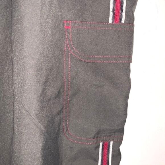 SB Active Womens Cargo Shorts L Polyester Gray Red Stripe - Picture 5 of 9